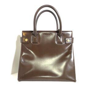 Gucci Tom Ford Era East West Top Handle Satchel Cocoa Brown Leather | Luxury Bag